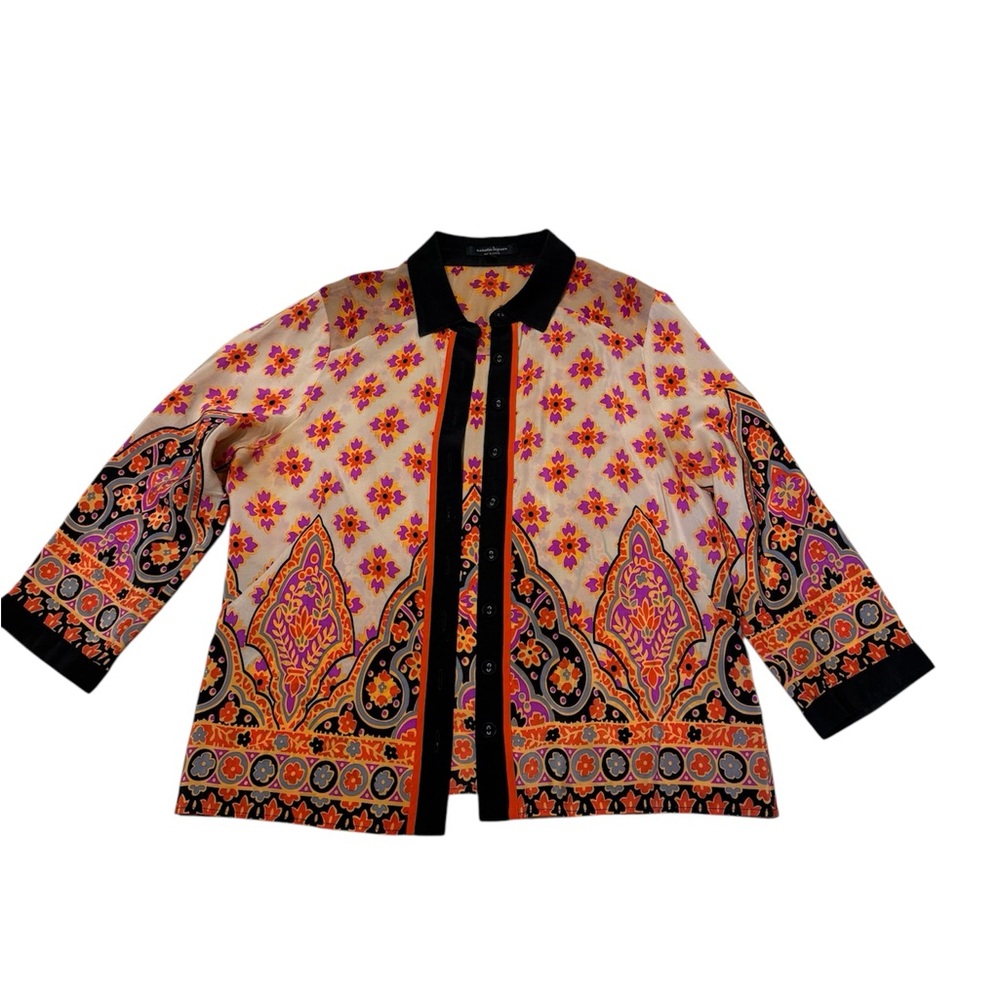 VINTAGE Nanette Lepore Women's Multicolor Moroccan Inspired Sheer Top